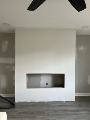 Built fireplace