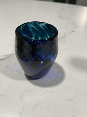 Green & Blue shot glass custom made.