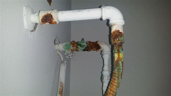 Water heater connections were all corroded.