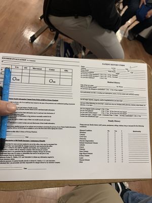 Paperwork to fill out