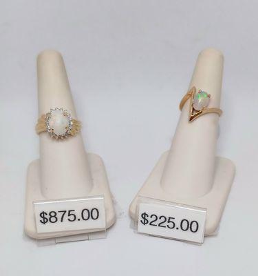 Opal rings.  October birthstone