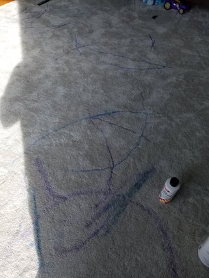 Permanent Marker on brand new white carpet