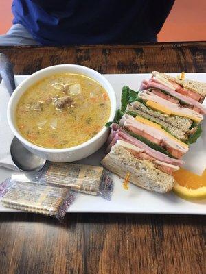 Club Sandwich + Cheeseburger Soup Combo =