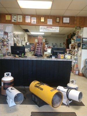 The famous owner Rich Clark.. letting you know we have propane and heaters for these cold months.One of the few co. who can fill 100lb tanks