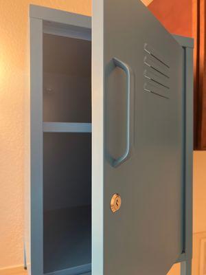 Locker to store valuables while testing