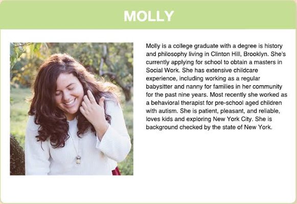 Babysitter in Brooklyn, Manhattan, and Queens--Molly!