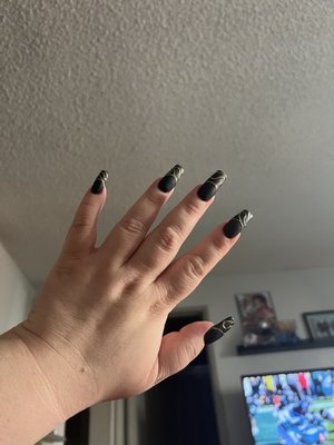 Black Matte French dressing nails by Nini