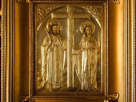 An icon of Saints Constantine and Helen, our patron saints.