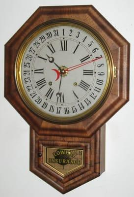 E. N. Welch drop octagon wall clock, ca. 1880