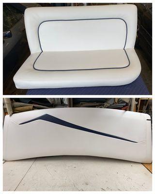 Reupholstered boat seats.