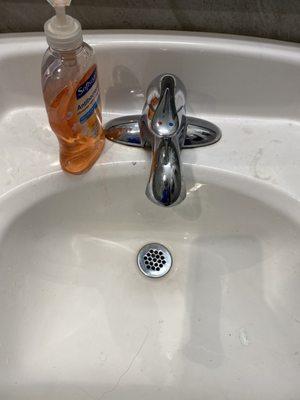 Employees keep refilling the soap (it was empty a week ago). Why won't they sanitize the nasty sink?