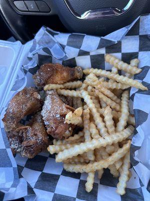 Garlic Parmesan wings and fries