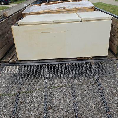 Heavy refrigerator removed from basement along with some other items for a customer in Holt, MI today!