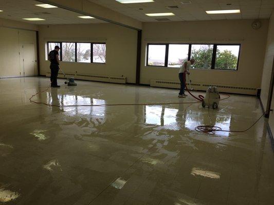 Freshly cleaned Multi Purpose room floors.