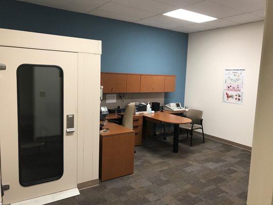 Large Sound Booth for testing and hearing aid fitting.