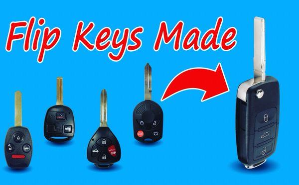 Flip keys made for Toyota, Honda, Lexus and Ford at The Keyless Shop at Hagerstown.