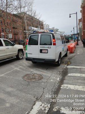 illegally parking in the bike lane