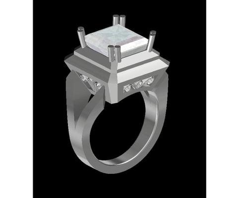 3D design of 4CT. Engagement ring