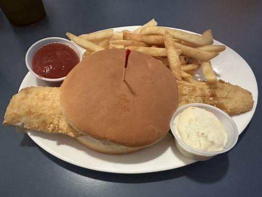 Fish sandwich and fries