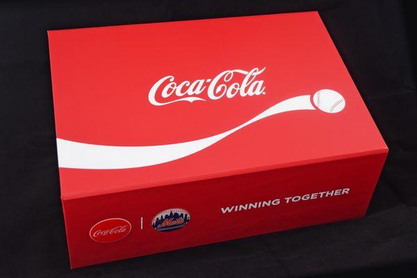 Custom presentation box for Coca Cola to display marketing initiative with Citifield in NYC