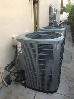 Two new 17 SEER 2 Stage heat and 2 Stage cool American Standard units.