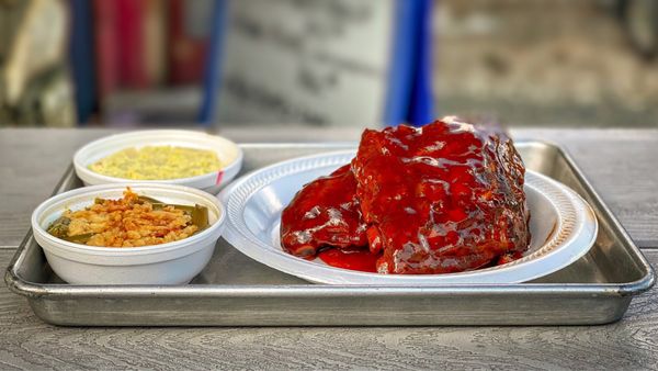 1/2 Rack Ribs / Green Bean Casserole / Potato Salad