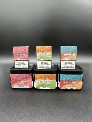 New by Alfakher Hookah Tobacco Shisha Georgia Peach, Florida Orange Creamsicle, California Citrus Breeze