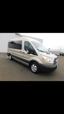 Ford Transit Holds 7 passengers and up to 30 pieces of luggage.