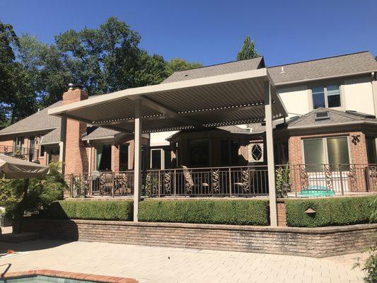 Lovely adjustable shade on a West-facing patio.