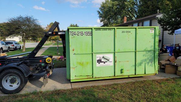 20 cubic yard dumpster delivered on Saturday afternoon...