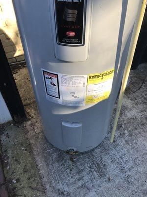 New water heater installation