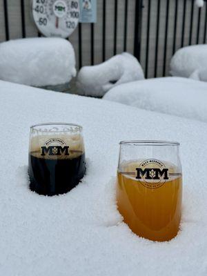 Beer in snow