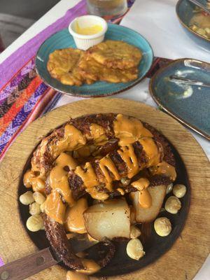 Grilled Pulpo and Tostones