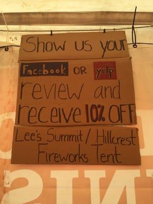 Show them your YELP review and get 10% off!