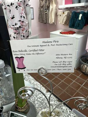 Madame Pirie Famise Corset Shoppe