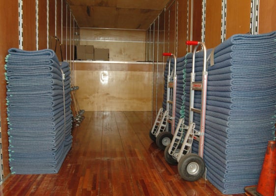 Our trucks are all clean and organized. We use brand new moving pads for every move.