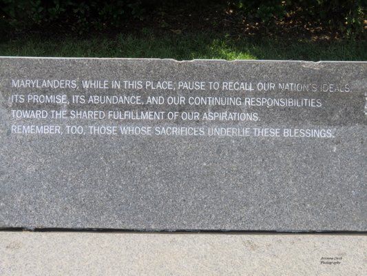 Memorial honoring those from Maryland who sacrificed and served in Vietnam War.