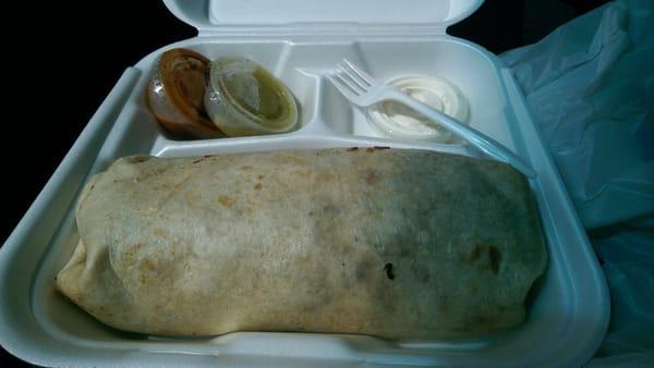 That's one big steak burrito for $6.50 flat.