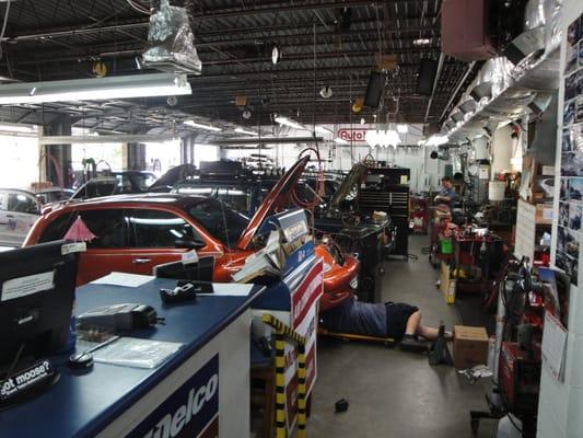 Car air conditioning and heaters being repaired.