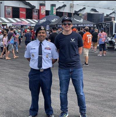 Air Force recruit with his recruiter