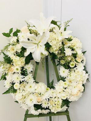 All White Tribute Wreath