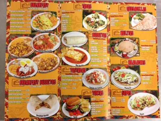 Ramirez meat market menu.