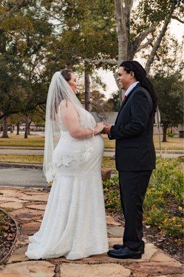 Houston destination wedding photographer- Tallowood Baptist church- houston weddings - pregnant bride- interracial couples