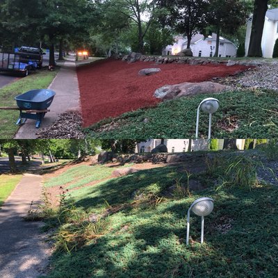 Mulch job that I just completed. This work is so much easier when you enjoy it.