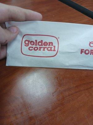 To prove it's at Golden Corral