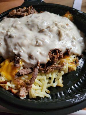 Cheesesteak bowl with added gravy