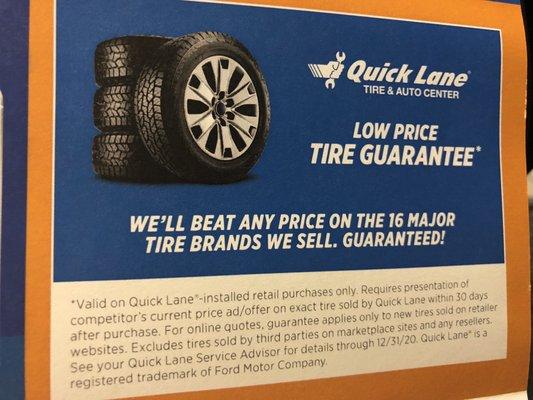 Low price tire guarantee