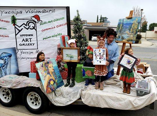 Christmas 2019 Parade Float with the iconic Bob Ross