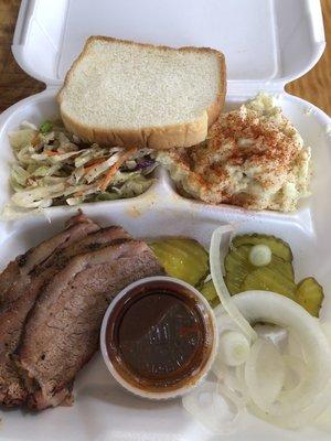 1 meat plate(brisket, coleslaw & potato salad 10.30.22