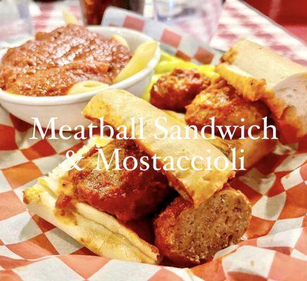 Meatball Sandwich & Mostaccioli